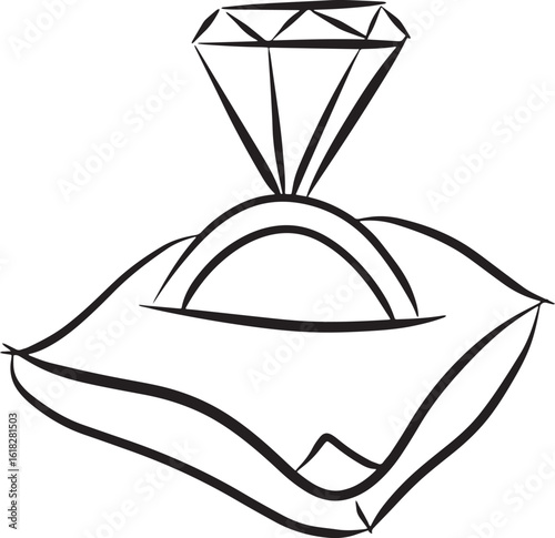 Diamond Ring on a Pillow