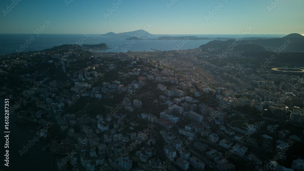 Obraz premium Posillipo is a hilltop neighborhood in Naples, one of the most elegant and prestigious areas of the city, with a splendid view of the Gulf of Naples