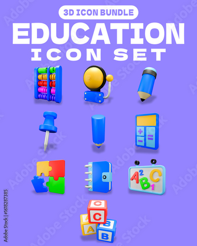 3D Icon Bundle Education Icon Set