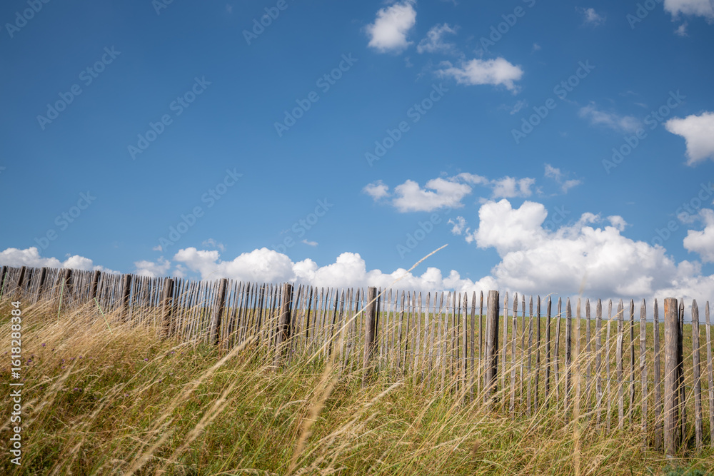 Fototapeta premium Ein Zaun in der Landschaft