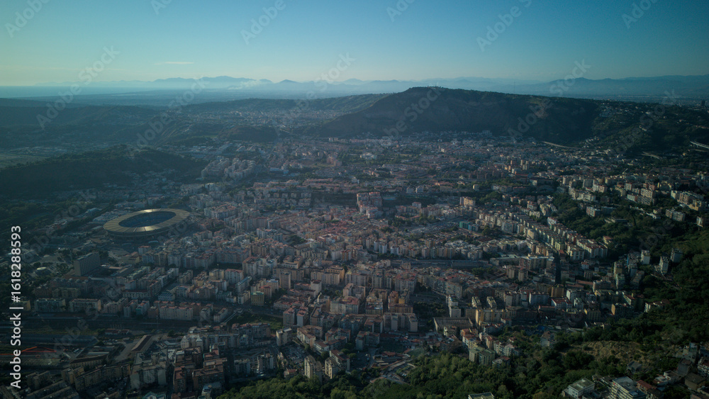 Obraz premium Posillipo is a hilltop neighborhood in Naples, one of the most elegant and prestigious areas of the city, with a splendid view of the Gulf of Naples