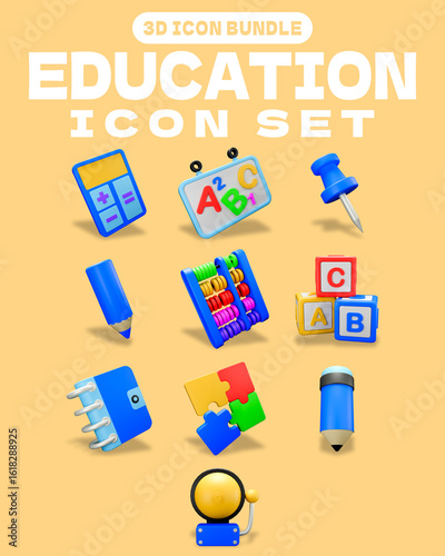3D Icon Bundle Education Icon Set