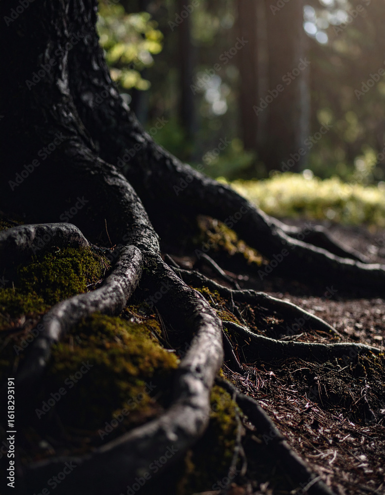 Fototapeta premium Chiaroscuro Forest Roots