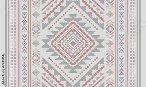 Aztec tribal geometric Pixel Art pattern ethnic Mexican style Traditional folk art design Colorful for textile, fabric, carpet, background, fashion