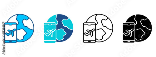 Tourism Icon Set With Multiple Styles. Vector Illustration