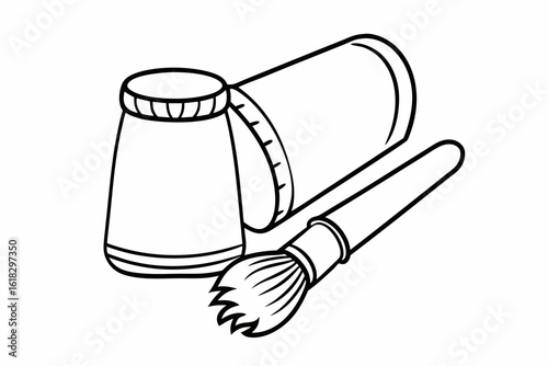 _Black and white line drawing of children doing daily activities brushing teeth, playing, reading  simple clean outlines, educational style for printable coloring pages