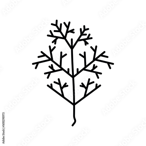 dill growing black line icon for digital and print projects. Arctic animals.