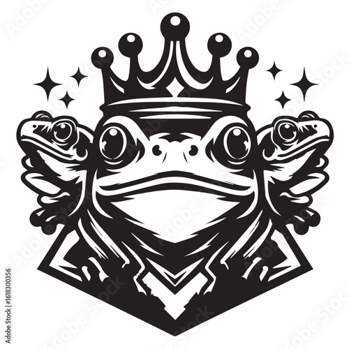 vector logo of a frog wearing a crown