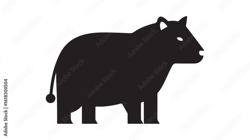 Obraz premium Black cow silhouette side view farm animal livestock