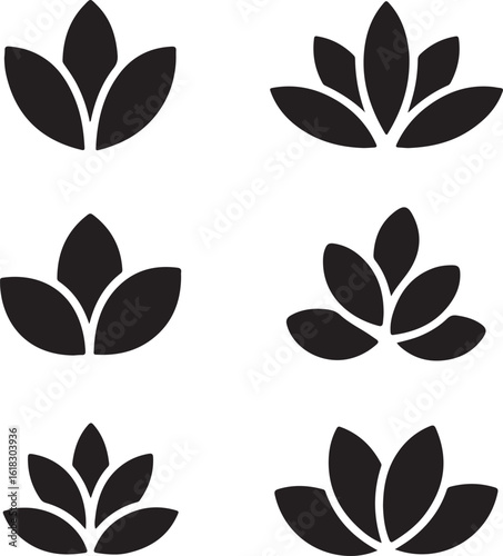 Stylized plant petal shapes leaf organic