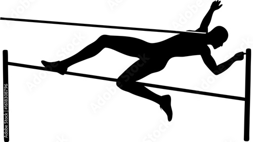 High Jumper Silhouette: Clearing the Bar in Track and Field