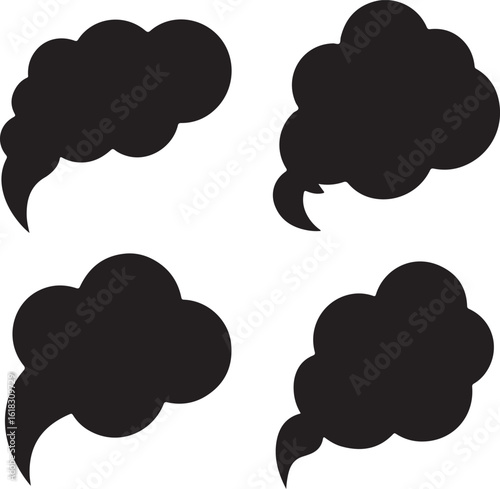 Black cloud shapes smoke puff