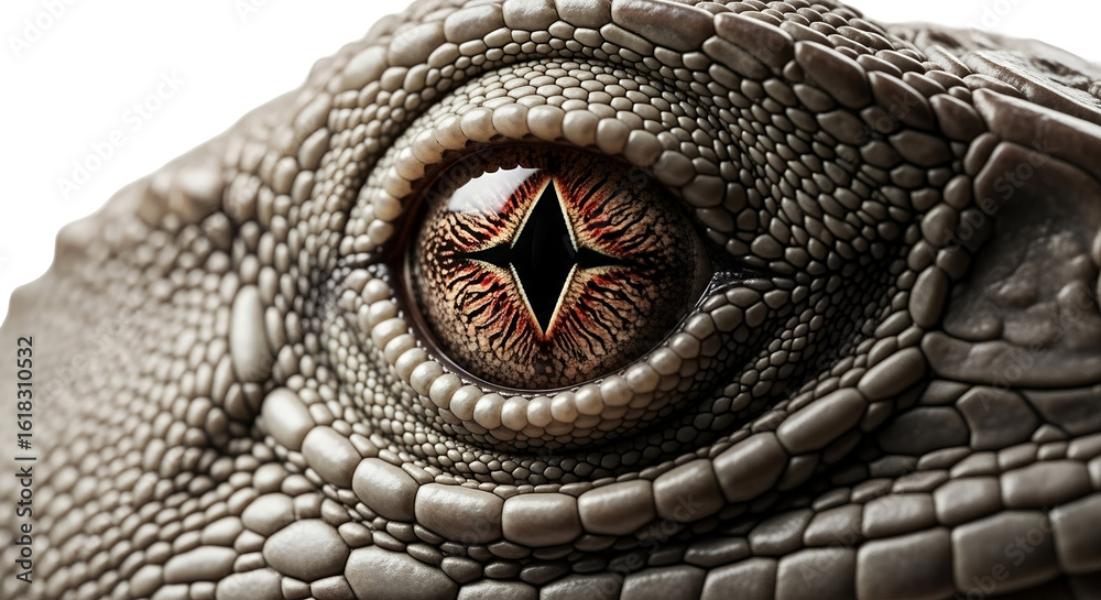Fototapeta premium Closeup Reptile Eye and Scaly Skin Texture