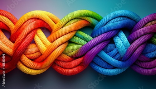 Wallpaper Mural vibrant rainbow rope knot inspiring unity and creativity for branding and marketing initiatives Torontodigital.ca