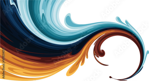 Abstract Turbulent Liquid Swirl Vector Background