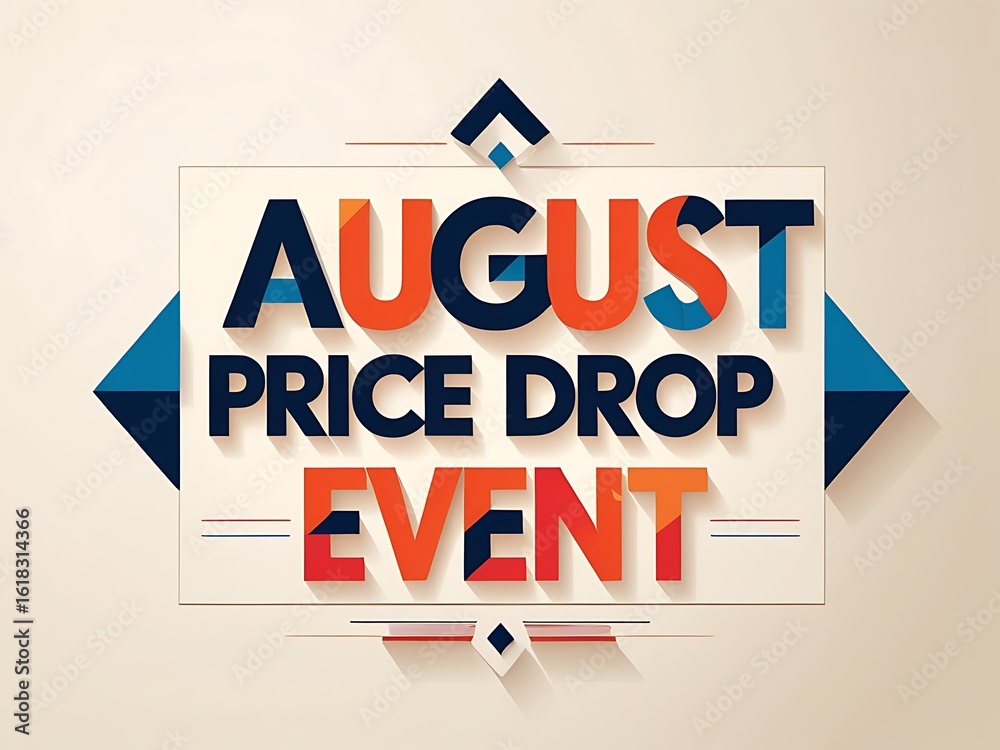 Fototapeta premium August price drop event graphic design.