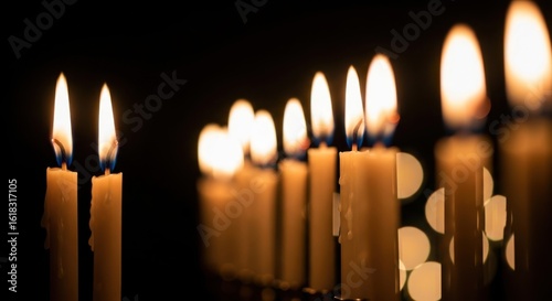 Warm Glowing Candles Lighting Up The Dark Night Sky