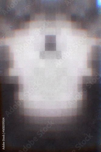 Abstract Pixelated Glitch Pattern with VHS Noise Effect