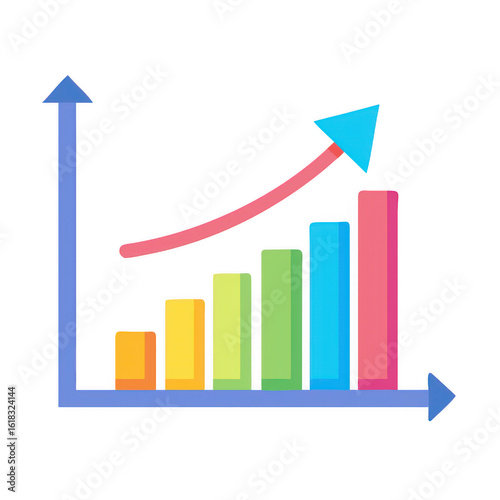 Colorful bar chart showing upward trend and growth isolated on transparent background Free Download Colorful bar chart showing upward trend and growth isolated on transparent background - GFXLoad
