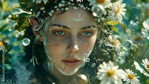 Enchanted Forest Nymph: A Digital Portrait of Mystical Beauty