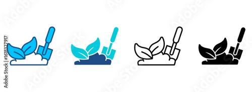 Farming Icon Set With Multiple Styles. Vector Illustration