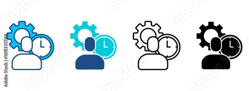 Time Icon Set With Multiple Styles. Vector Illustration