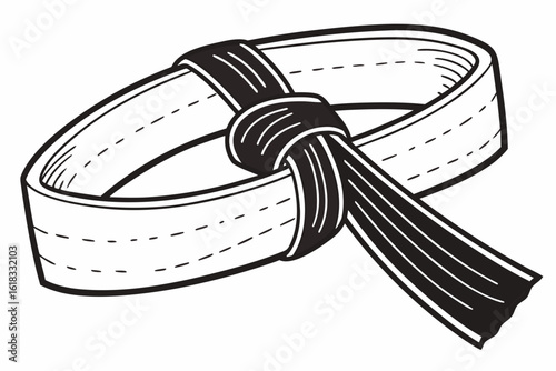Martial Arts Belt Tied Knot.