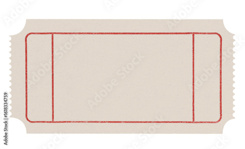 Old blank ticket or Movie Ticket. Blank vintage  yellow ticket.