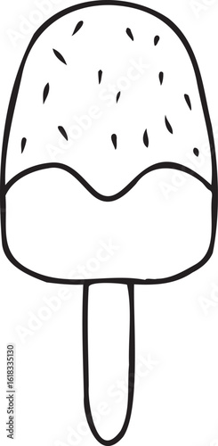 Monochrome Black and white ice cream VEctor DNR Style 3