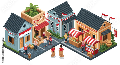 Indonesia Independence Day Street Celebration.