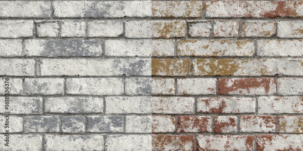 Fototapeta premium Aged Brick Wall, Two Tones