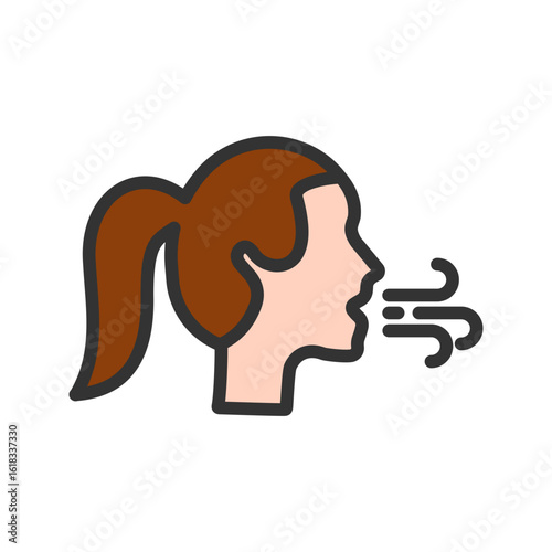 Breathing Exercise icon vector image. Suitable for mobile apps, web apps and print media.