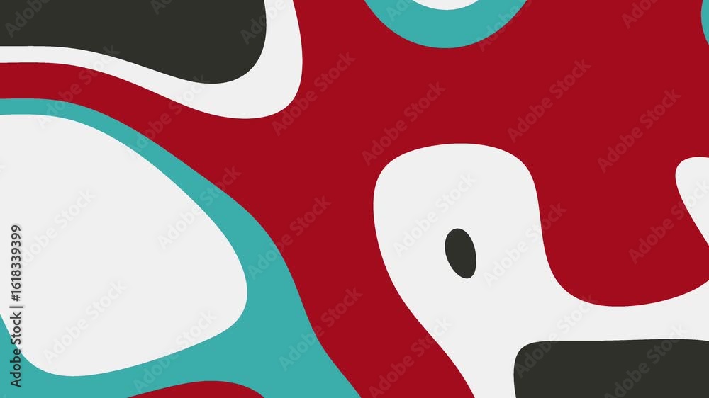 Beyond Black White Dynamic abstract animation of organic shapes in red, teal, white, and gray flowing and morphing continuously Beyond Black White Dynamic abstract animation of organic shapes in red, teal, white, and gray flowing and morphing continuously