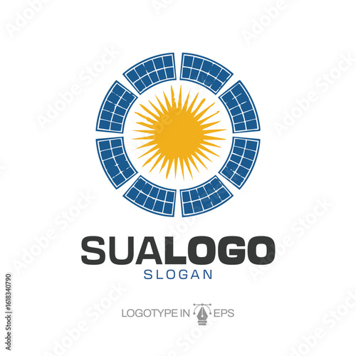 Logo Energia Solar EPS vetor