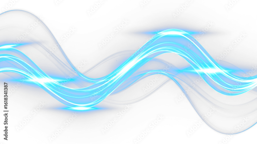 Fototapeta premium Smooth Curving Blue Light Stream