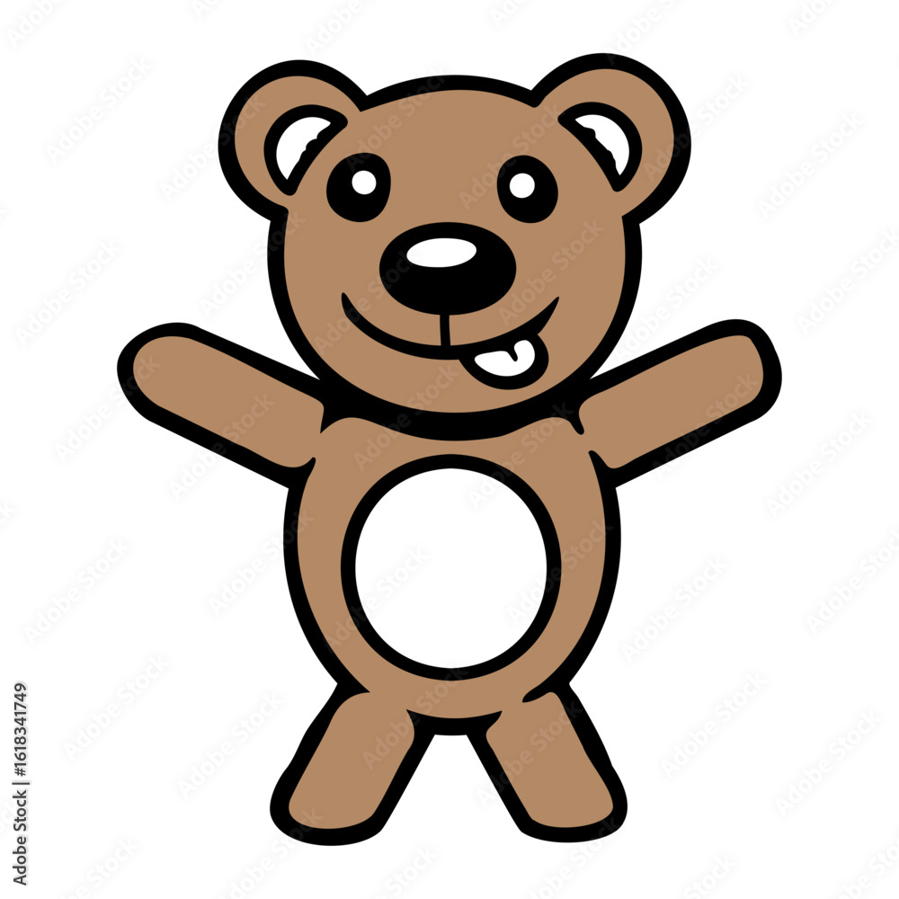 Obraz premium Bear Happy Smile Cute Teddy Friendly Comic Grizzly