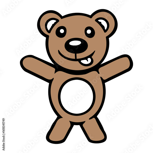 Bear Happy Smile Cute Teddy Friendly Comic Grizzly