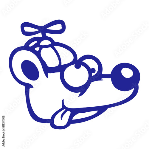 Crazy Bear Windmill Propeller Hat Weird Squint Grimace