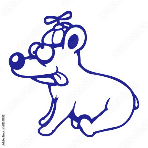 Crazy Bear Windmill Propeller Hat Weird Squint Grimace