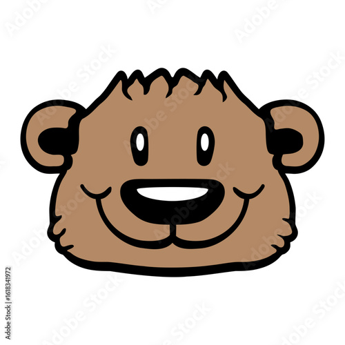 Bear Happy Smile Cute Teddy Friendly Comic Grizzly