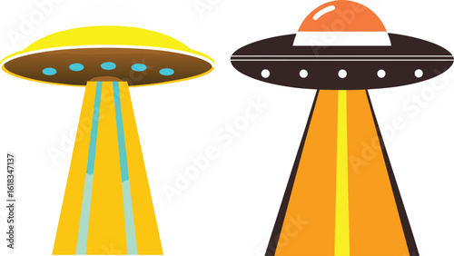 vector illustration of a  ufo