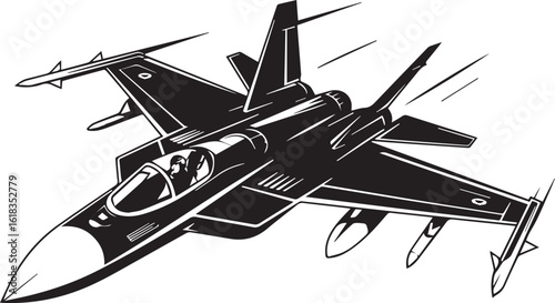 high quality fighter jet vector illustration ai eps jpeg png commercial military aviation design asset