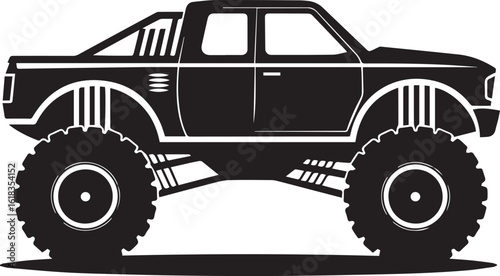monster truck silhouette vector illustration for offroad enthusiasts ai eps jpeg png commercial design asset