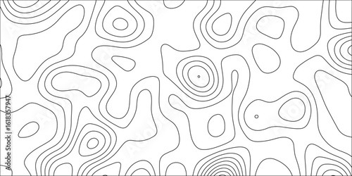 Abstract lines background. Contour maps. Vector illustration. The stylized height of the topographic map contour in lines and contours isolated on transparent. technology topo landscape grid map text	