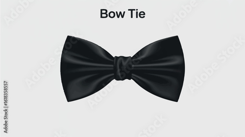 Classic black bow tie silhouette isolated on a clean white background for formal events