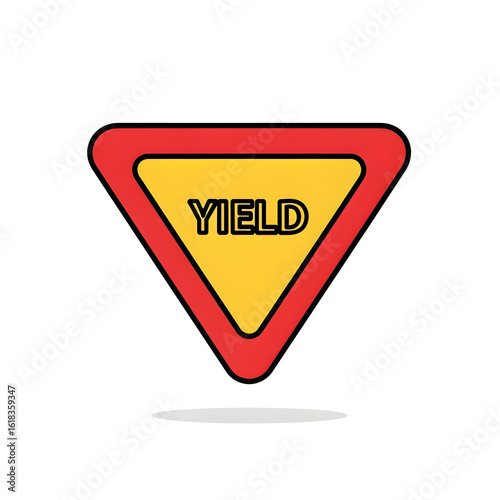 Yield Traffic Sign with Yellow Triangle and Red Border for Road Safety Free Download Yield Traffic Sign with Yellow Triangle and Red Border for Road Safety - GFXLoad