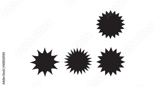 Starburst shapes isolated on white background