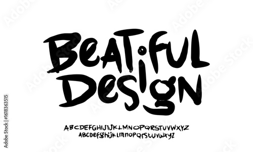 Elegant Font. Groovy Font. Graffiti Font. Creative Hand Drawn Fonts and Number. Street Art Classic Lettering Fashion Designs Typography modern serif decorative vintage concept vector illustration