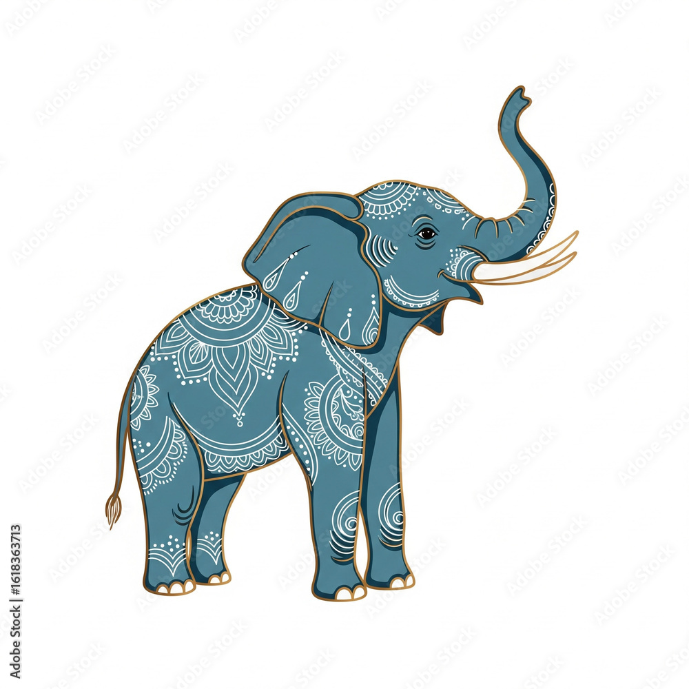 Fototapeta premium elephant cartoon illustration, sticker, decoration,animal