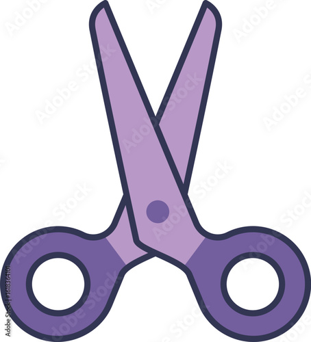 A purple scissors icon symbolizing an enzyme. It represents the 'cutting' or breakdown of substrates in enzymatic degradation, a key biological process.